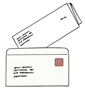 Grafik: Briefumschlag und gefalteter Brief